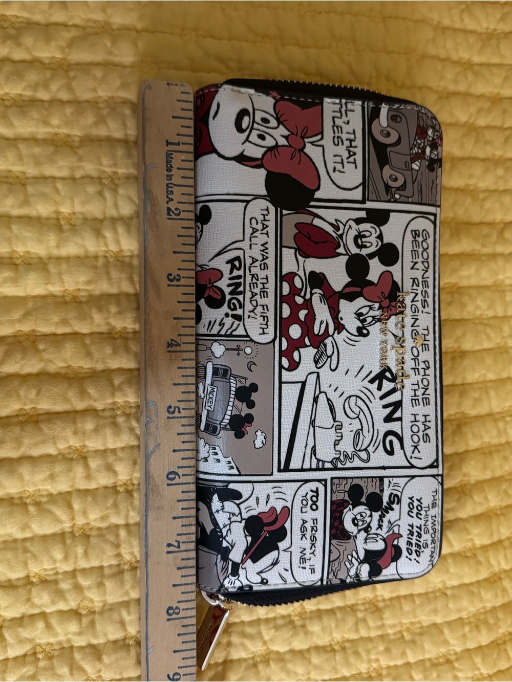 kate spade Minnie Mouse Comic Strip Zip Around Wallet in White, Black, Red